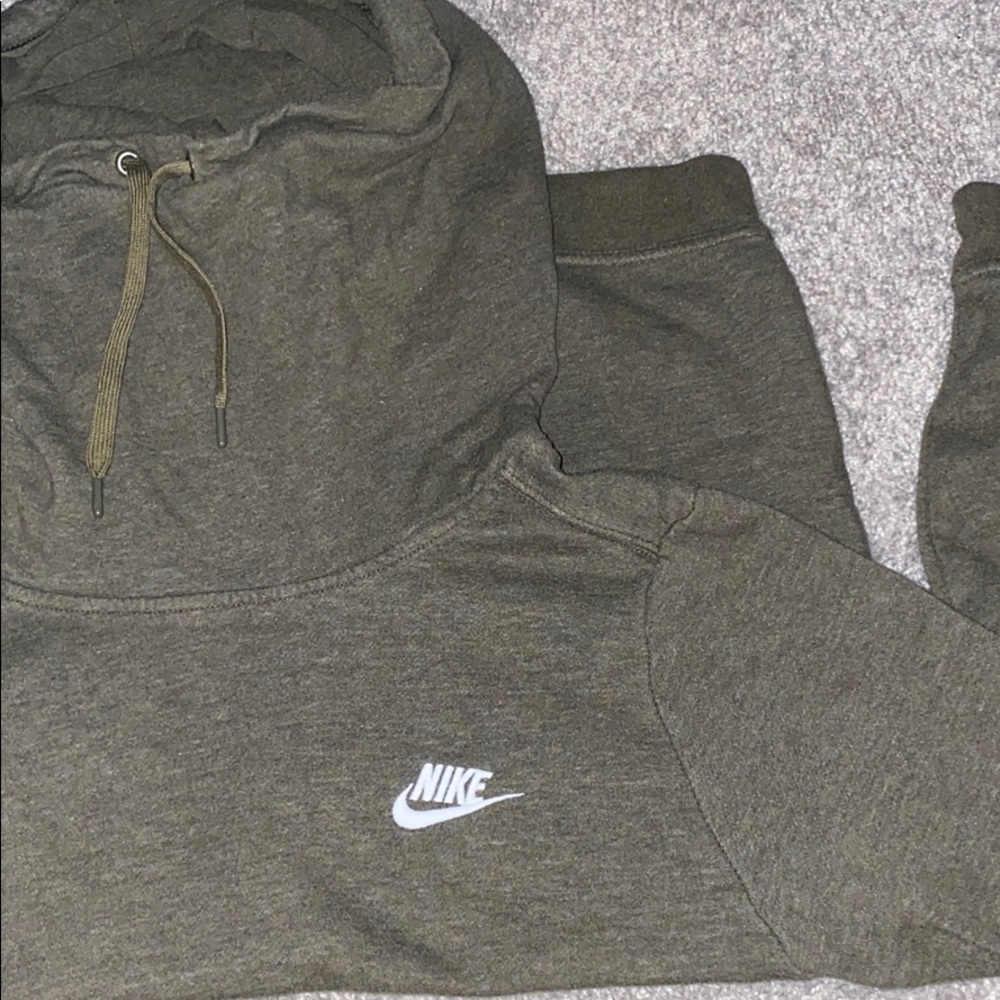 COPY - Olive Green Funnel Neck Nike Hoodie